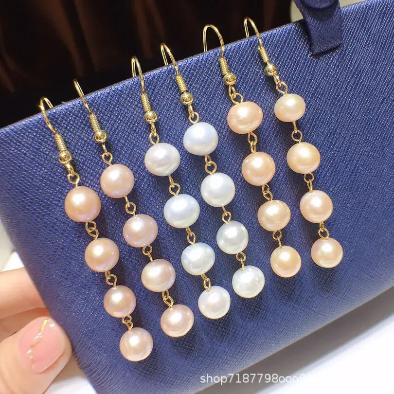 2021 Freshwater Pearl Ear Hooks for Women 8-9mm