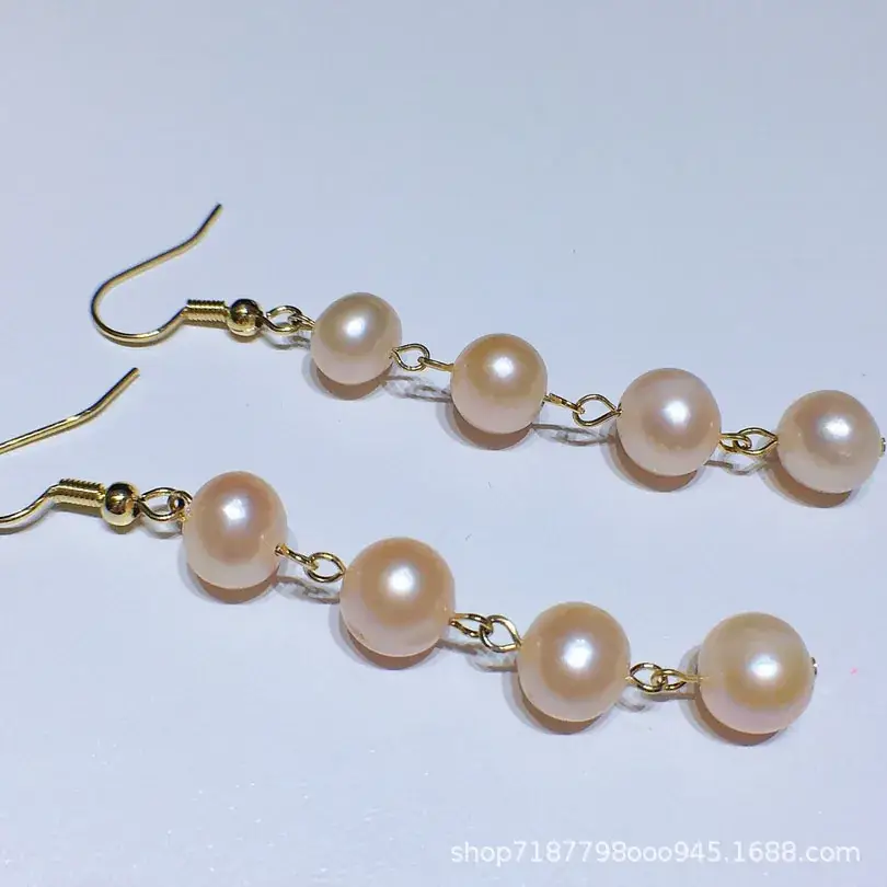 2021 Freshwater Pearl Ear Hooks for Women 8-9mm
