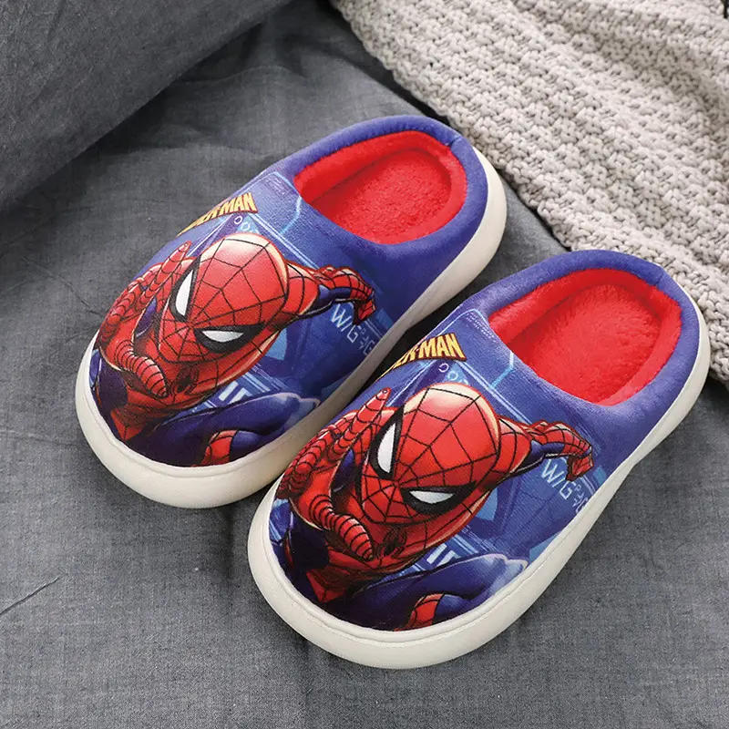 Frozen Children's Autumn and Winter Girls' Cotton Slippers Medium and Large Children's Elsa Princess Warm Anti-Slip Home Baby Hair Slippers