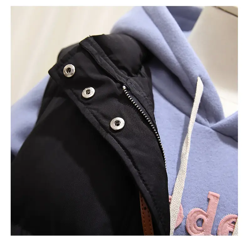 Women Pink Hooded Puffer Vest Coat Autumn Winter — feature 17