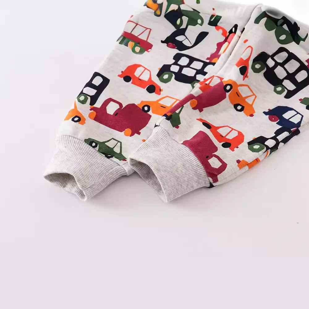 Children's Car Print Sweatpants Winter Long Pants