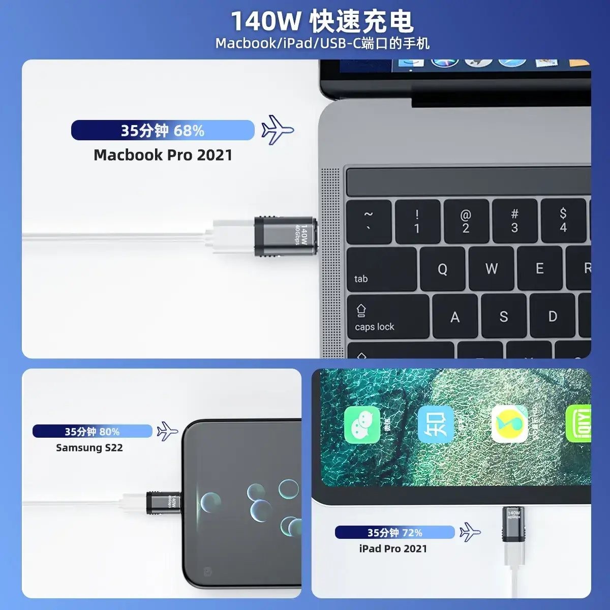 USB C Magnetic Adapter 140W Fast Charging MacBook4K - Image 10