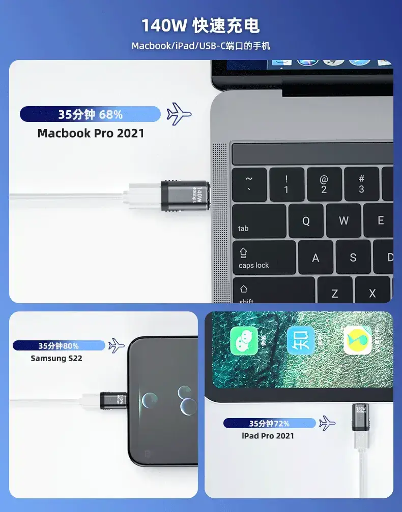USB C Magnetic Adapter 140W Fast Charging MacBook4K — feature 8