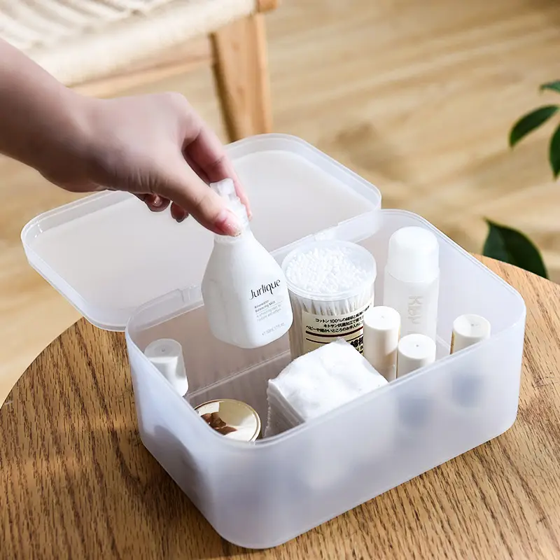 Transparent Frosted Cosmetic Storage Box Desktop Japanese Style - Image 4