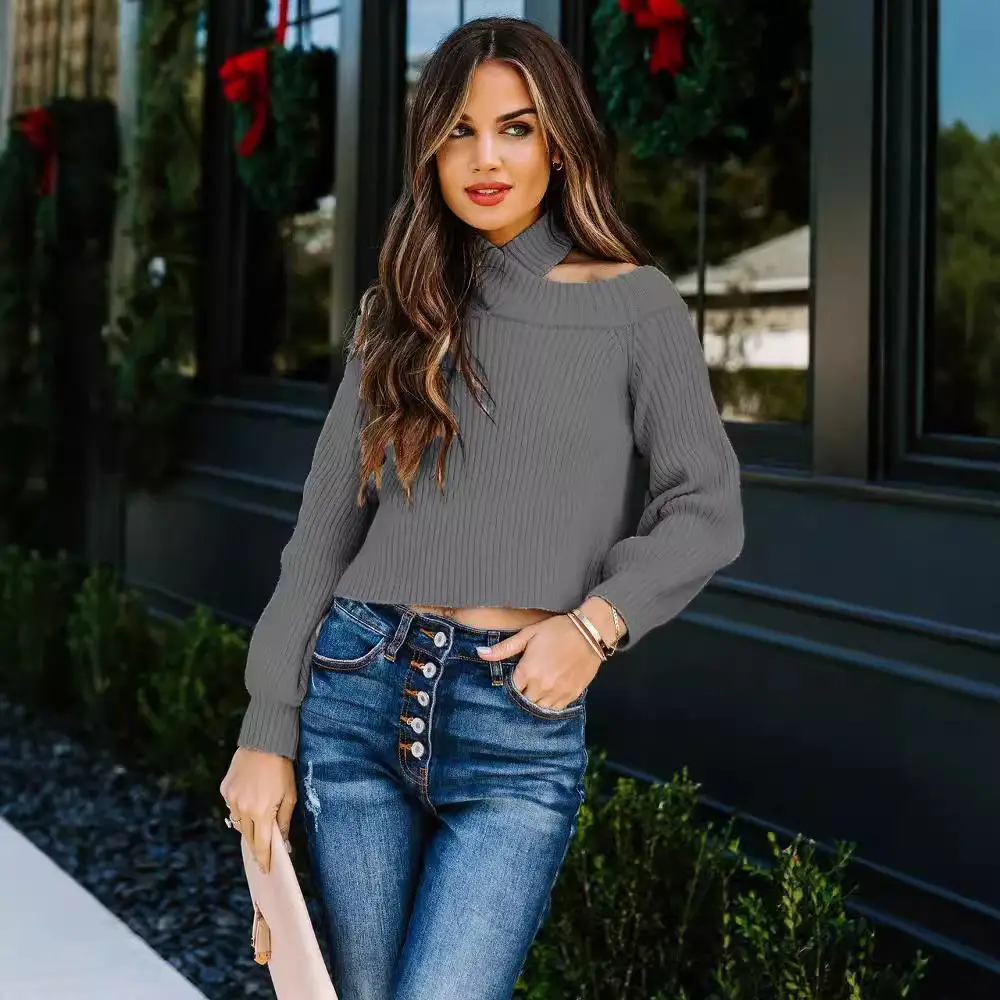 2024 Off-Shoulder Knitted Sweater Large - Image 10