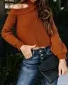 2024 Off-Shoulder Knitted Sweater Large - Image 4