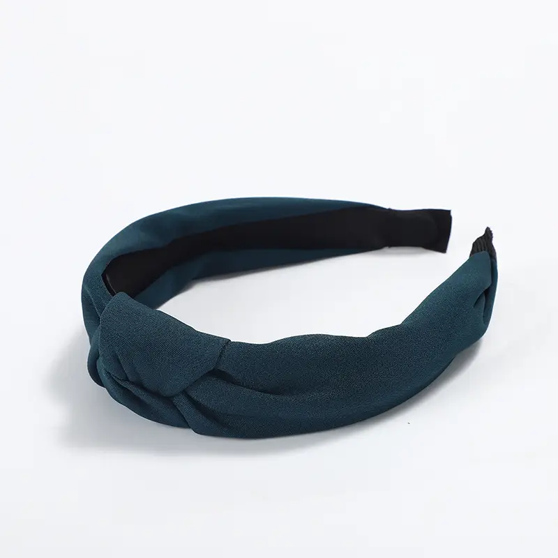 Korean Knot Headband Wide Middle Blue - Image 5