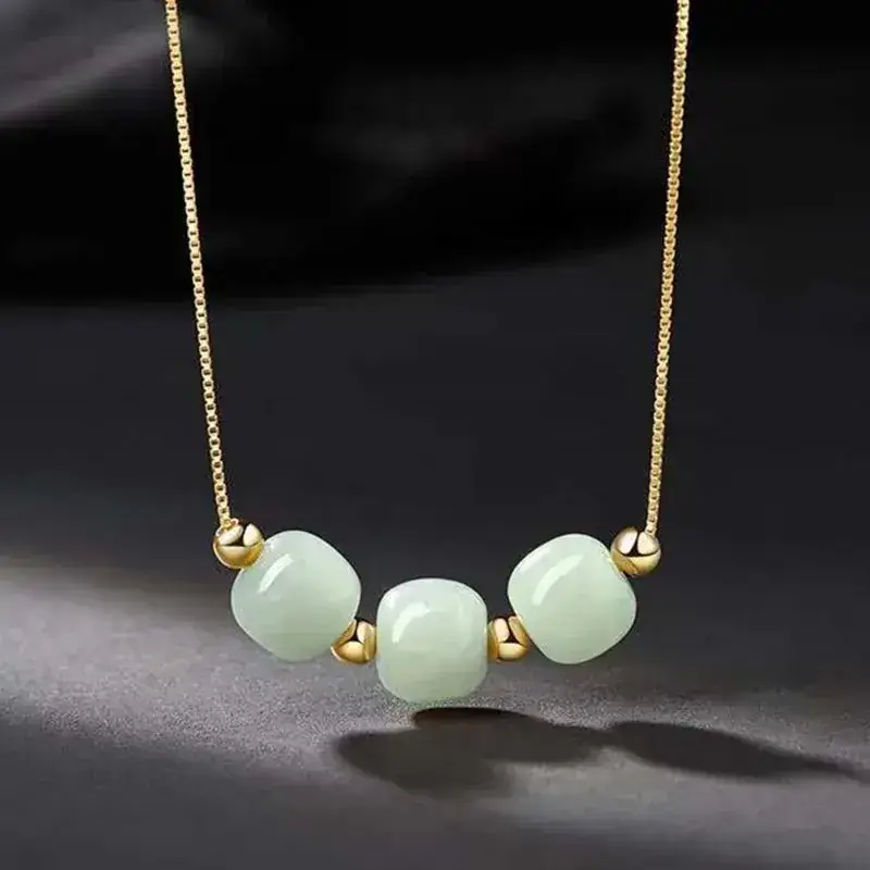 Guan Yu Jade Necklace with Barrel Beads Wholesale Dropshipping - Image 2