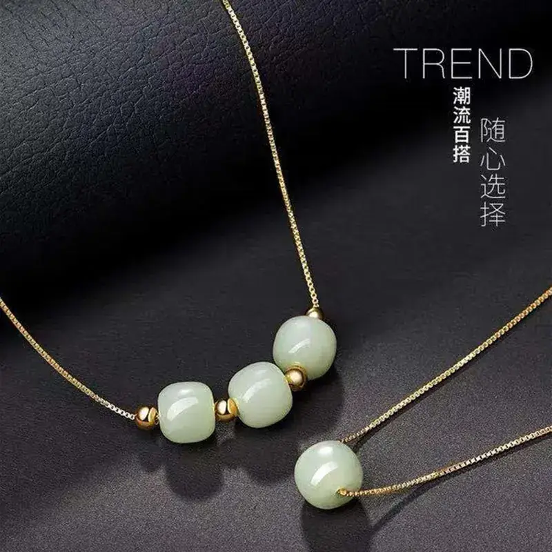 Guan Yu Jade Necklace with Barrel Beads Wholesale Dropshipping - Image 3