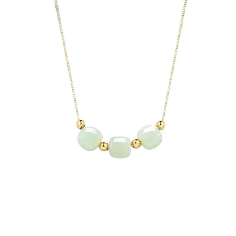 Guan Yu Jade Necklace with Barrel Beads Wholesale Dropshipping - Image 5