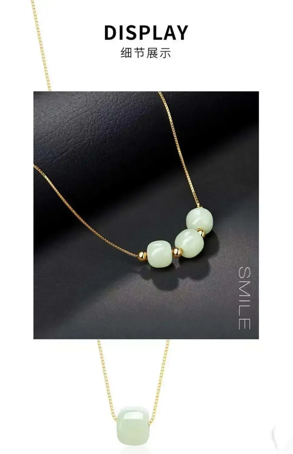 Guan Yu Jade Necklace with Barrel Beads Wholesale Dropshipping — feature 5