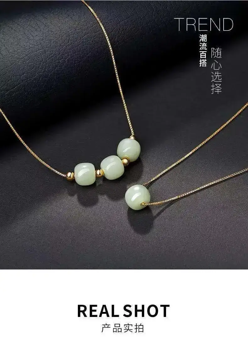 Guan Yu Jade Necklace with Barrel Beads Wholesale Dropshipping — feature 6