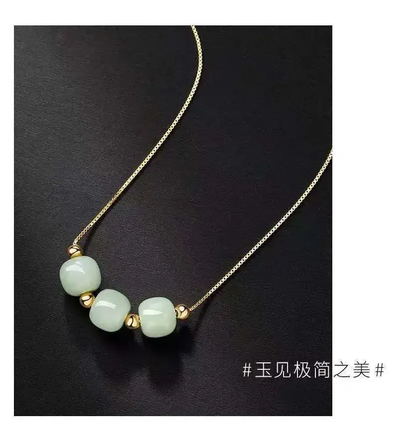 Guan Yu Jade Necklace with Barrel Beads Wholesale Dropshipping — feature 7