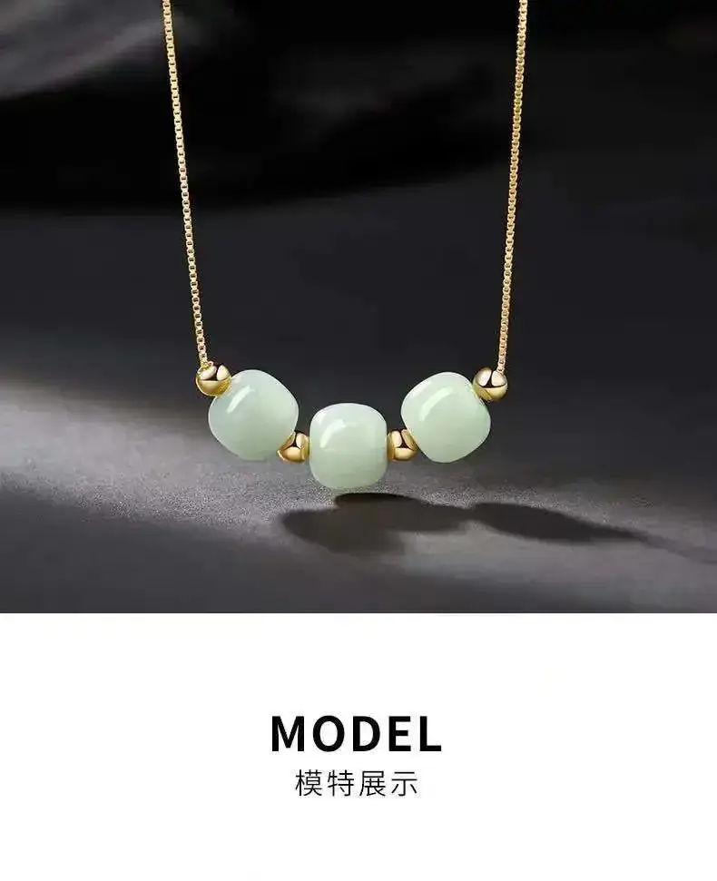 Guan Yu Jade Necklace with Barrel Beads Wholesale Dropshipping — feature 8