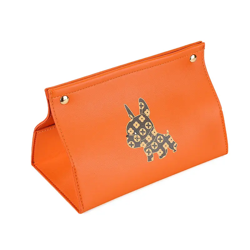 Orange Hair Storage Bag with Hand Design - Image 3