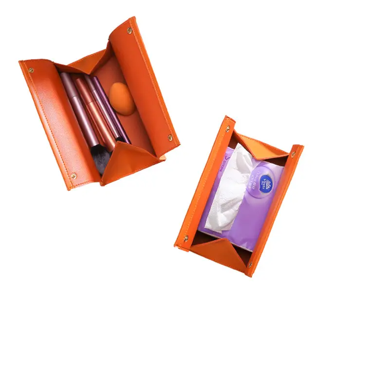 Orange Hair Storage Bag with Hand Design - Image 6