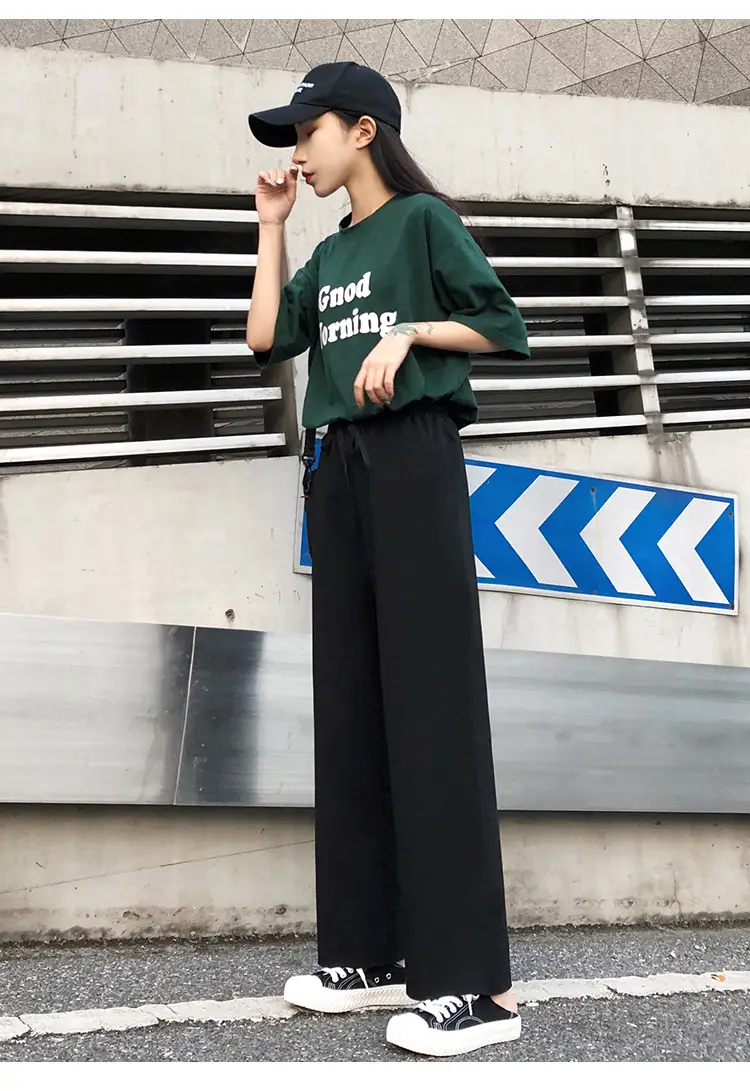 Women Wide-leg Pants 2021 Summer Curl Edge Loose Fit — feature 10