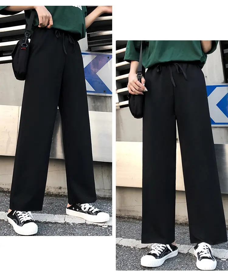 Women Wide-leg Pants 2021 Summer Curl Edge Loose Fit — feature 12