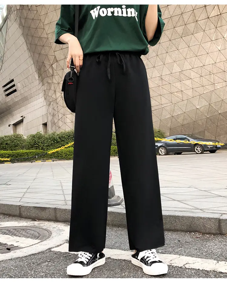 Women Wide-leg Pants 2021 Summer Curl Edge Loose Fit — feature 14