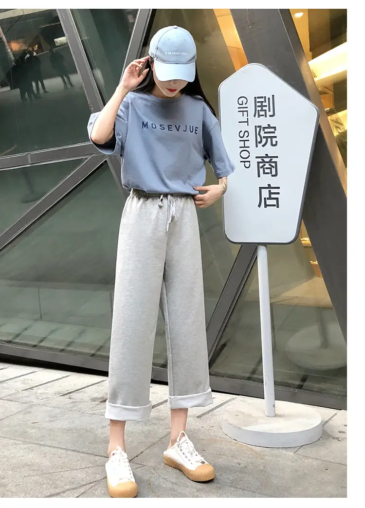 Women Wide-leg Pants 2021 Summer Curl Edge Loose Fit — feature 20