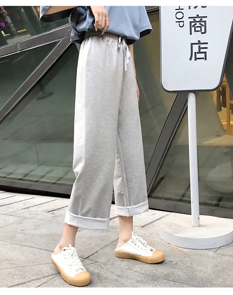 Women Wide-leg Pants 2021 Summer Curl Edge Loose Fit — feature 23