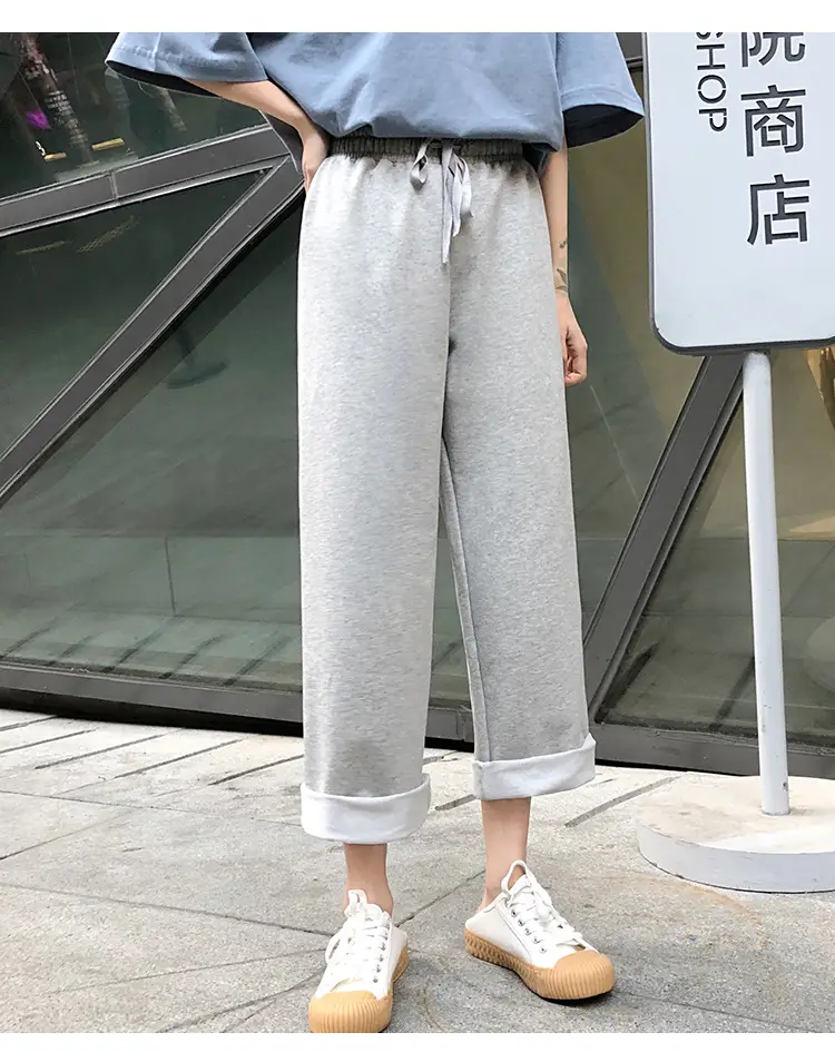Women Wide-leg Pants 2021 Summer Curl Edge Loose Fit — feature 25