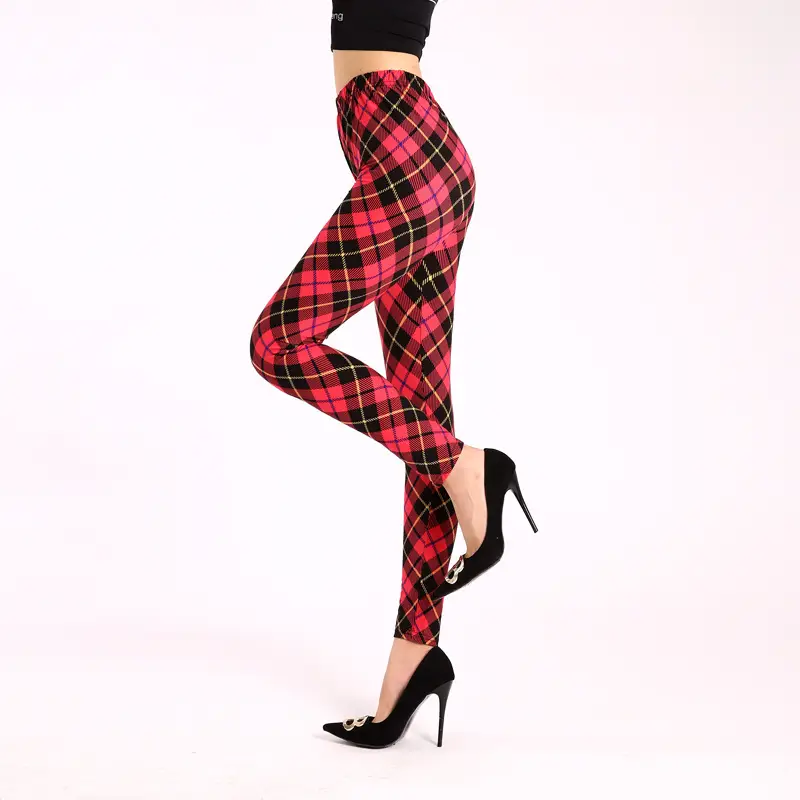 Women Printed Leggings Large High Waist Black Pants