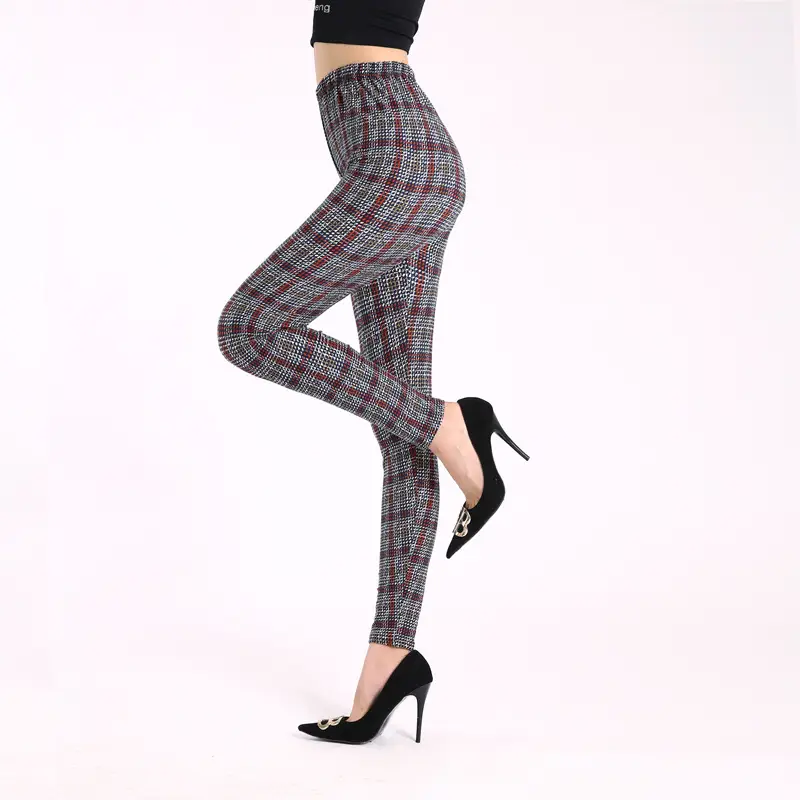 Women Printed Leggings Large High Waist Black Pants