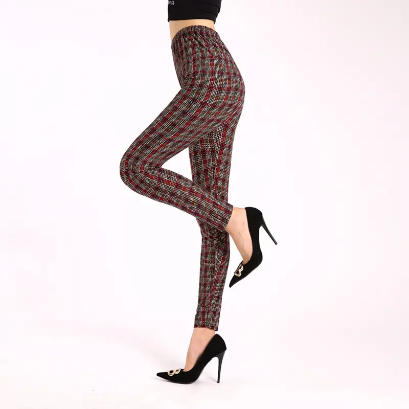 Women Printed Leggings Large High Waist Black Pants