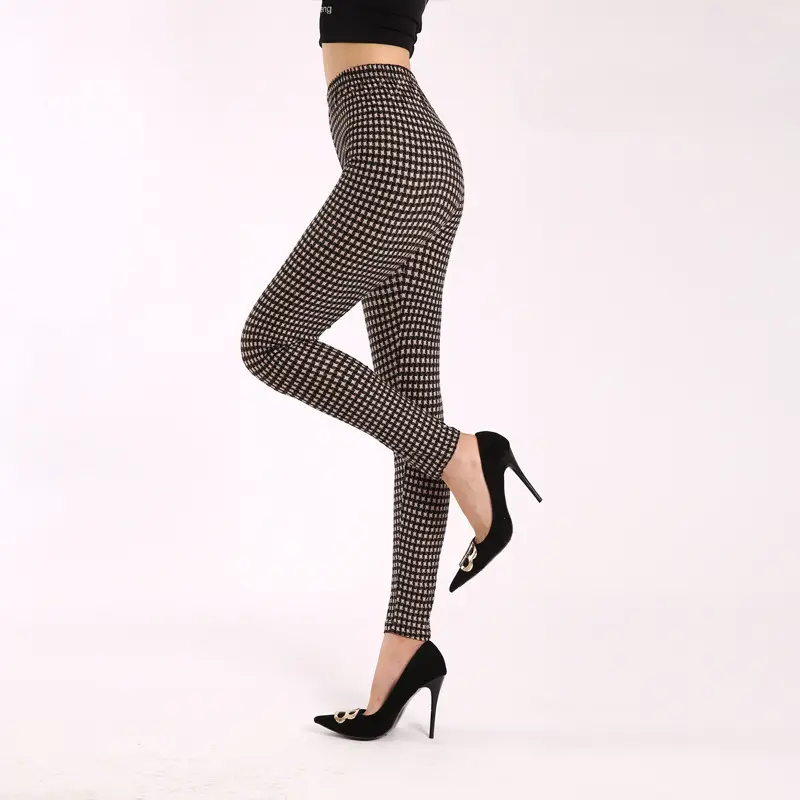Women Printed Leggings Large High Waist Black Pants
