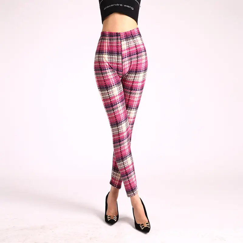 Women Printed Leggings Large High Waist Black Pants