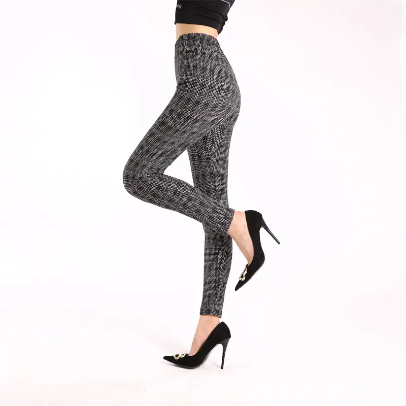 Women Printed Leggings Large High Waist Black Pants