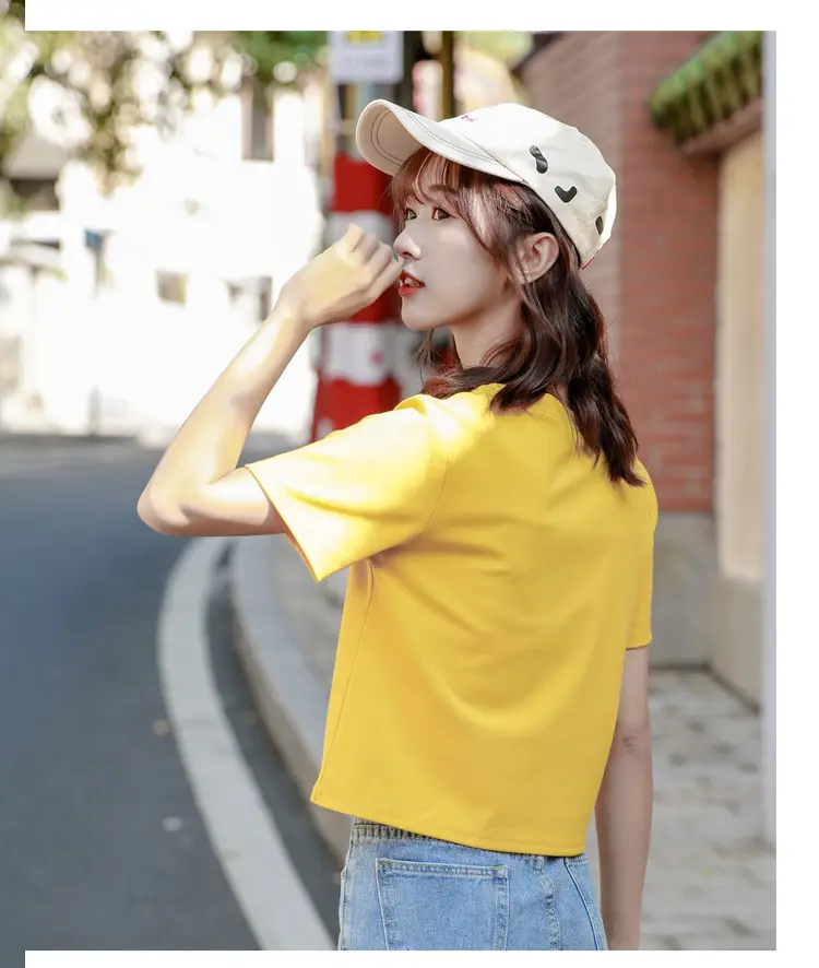 Women Green Navel T-shirt Short Sleeve Summer — feature 11