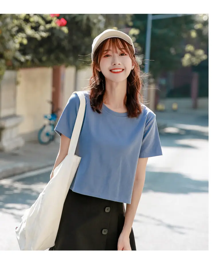 Women Green Navel T-shirt Short Sleeve Summer — feature 17
