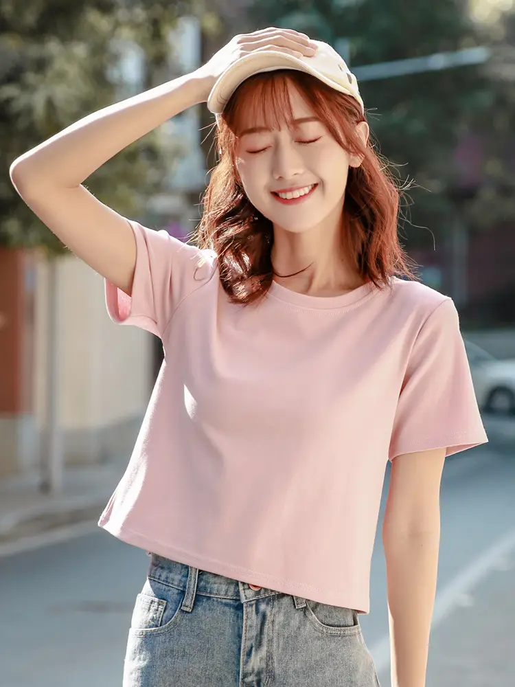 Women Green Navel T-shirt Short Sleeve Summer — feature 2