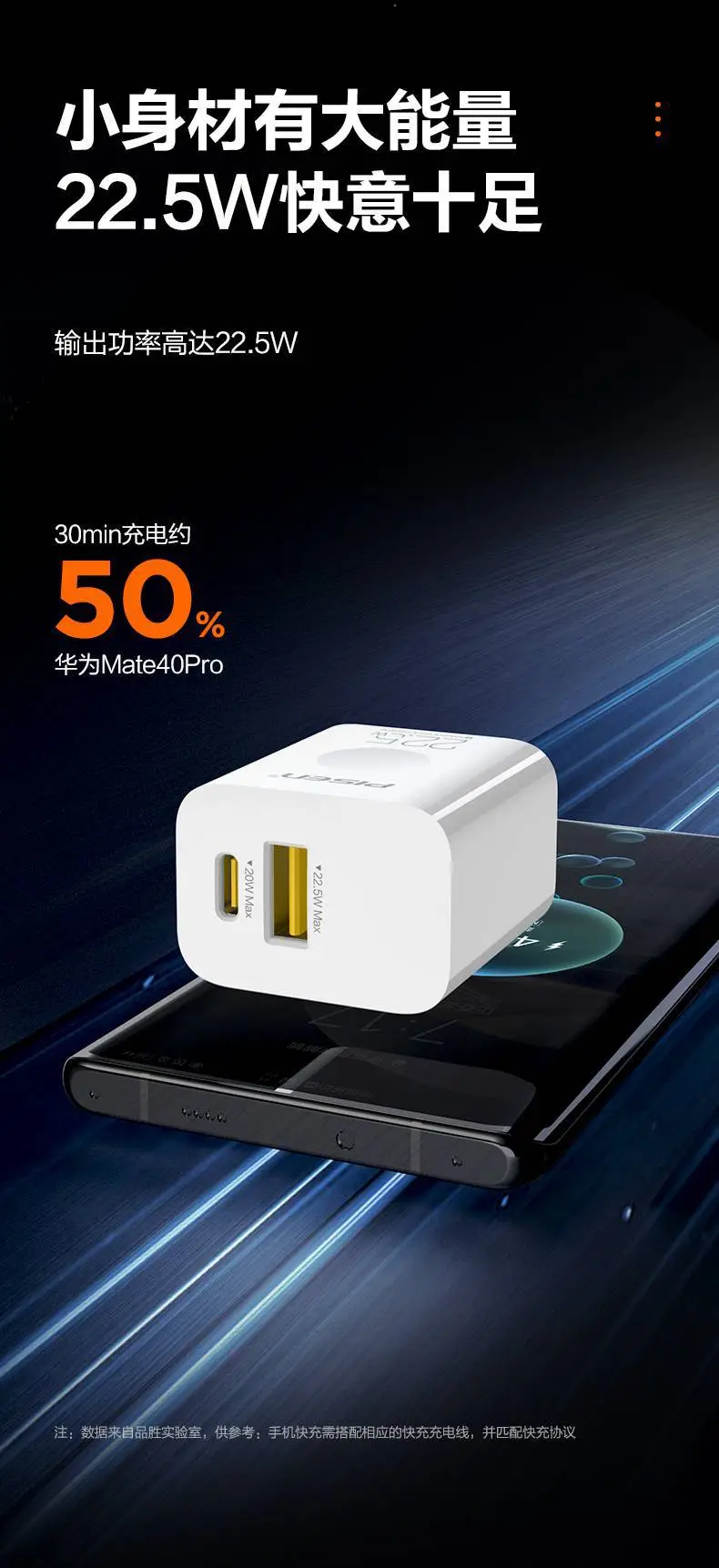 Pinsheng 20W PD20W Dual Port Charger for Huawei Apple — feature 5