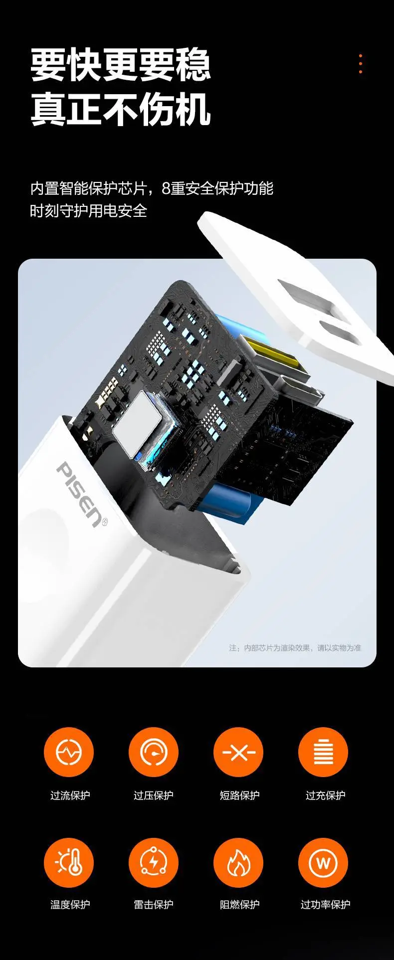 Pinsheng 20W PD20W Dual Port Charger for Huawei Apple — feature 9