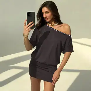 Black Slim Fit Long Skirt Suspender Dress for Women — feature 3