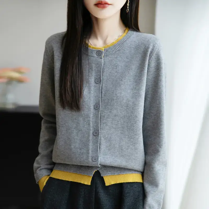 2025 Women Green V-Neck Knitted Vest Vest Sweater — feature 9
