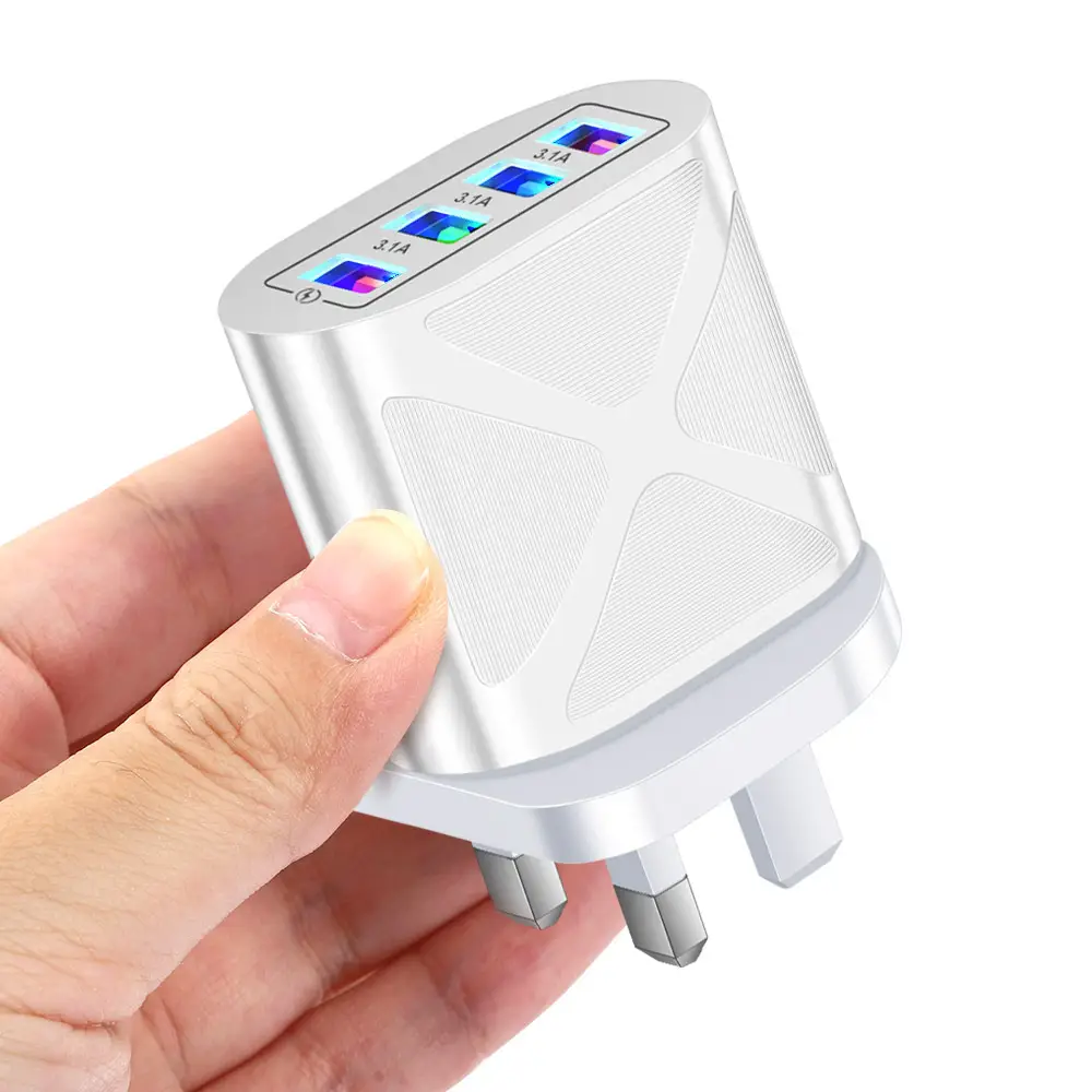 4 USB Mobile Charger 3A European UK British - Image 2