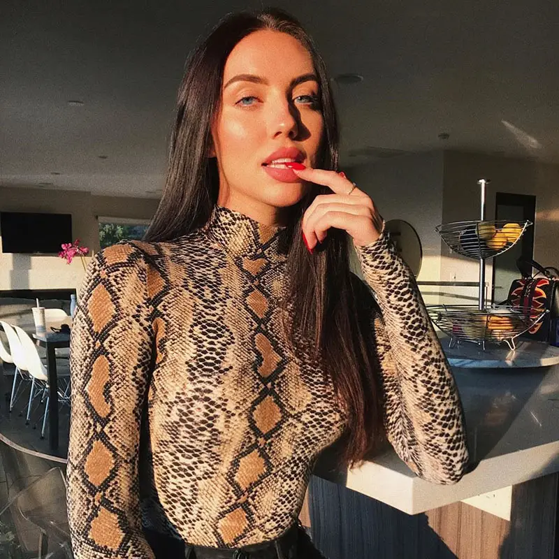 2025 Sexy Snake Printed Long Sleeve Top for Women - Image 3