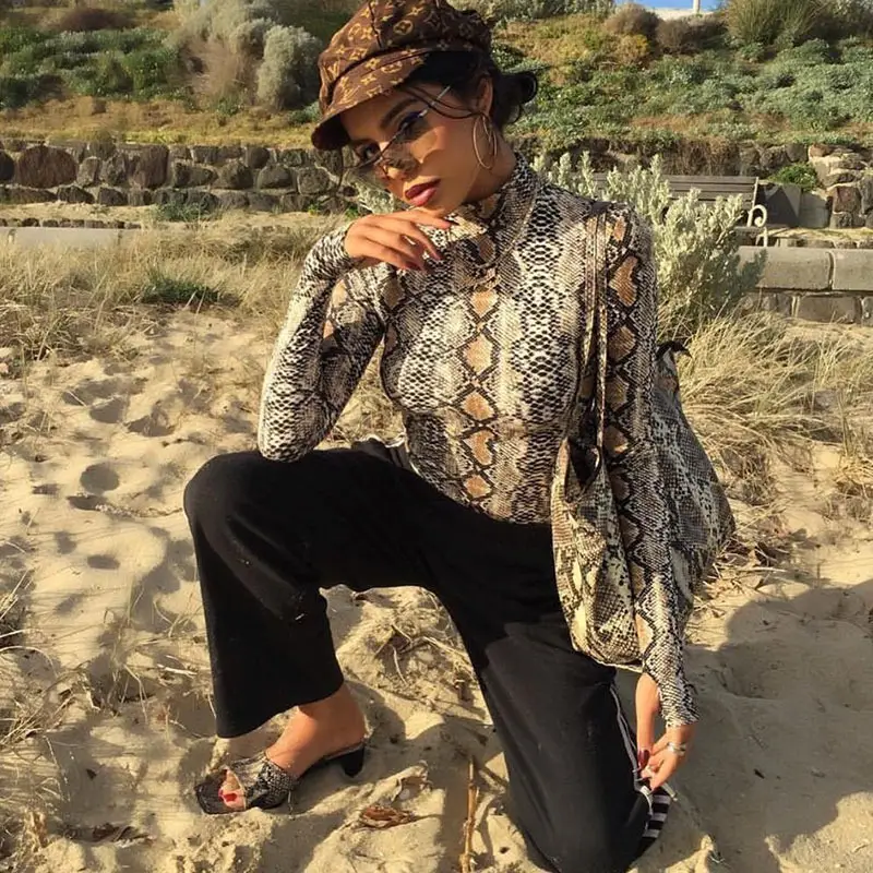 2025 Sexy Snake Printed Long Sleeve Top for Women - Image 5