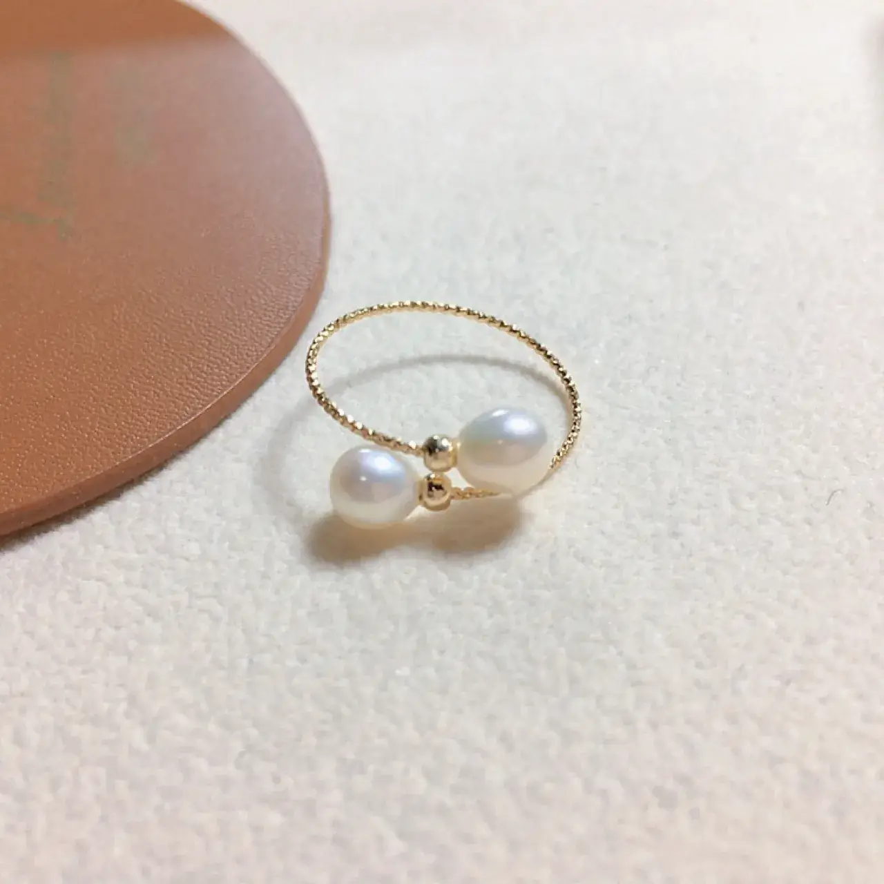 Adjustable Pearl Ring for Women, 5mm Millet Round Design - Image 2