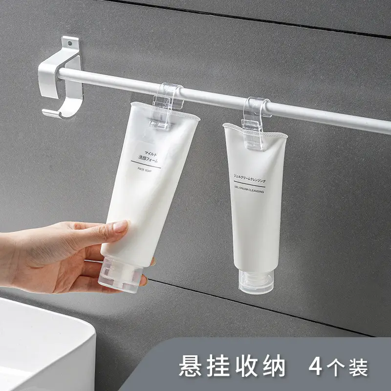 Transparent Bathroom Storage Hooks for Face & Toothpaste