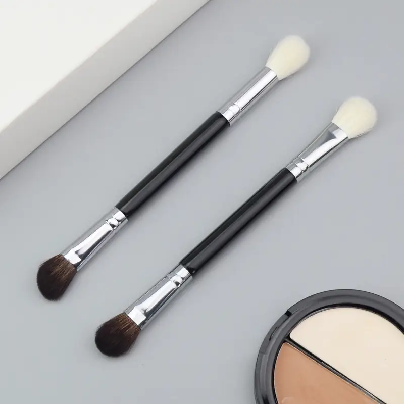 Double-Headed Makeup Brush for Face & Eye Use