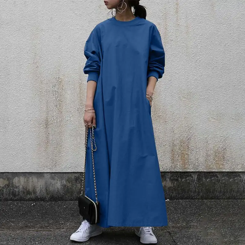 Brown Long Sleeve Casual Dress Large - Image 6