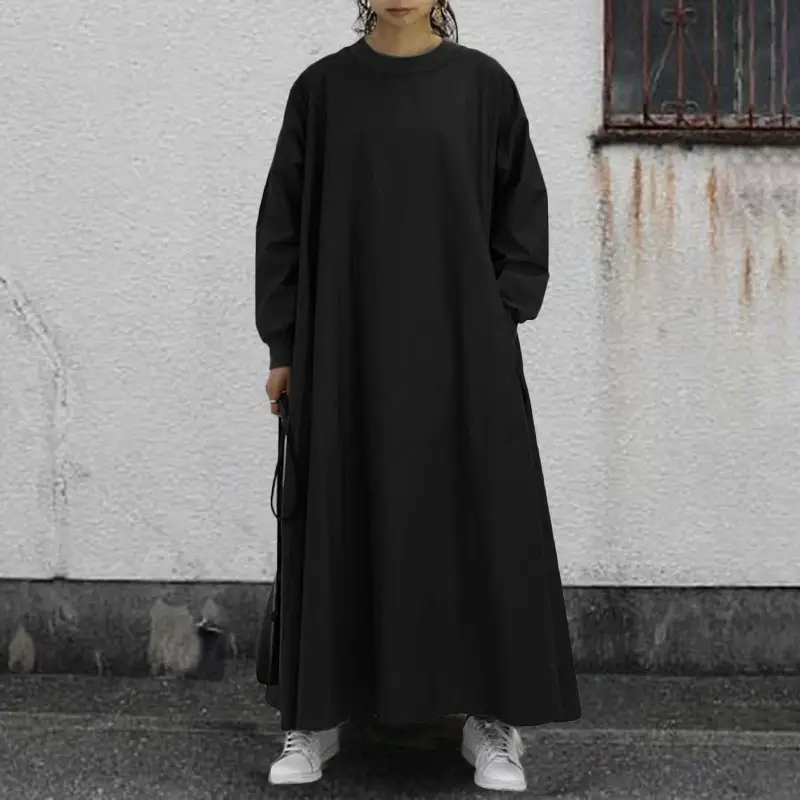 Brown Long Sleeve Casual Dress Large - Image 7