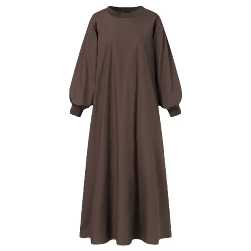 Brown Long Sleeve Casual Dress Large - Image 8