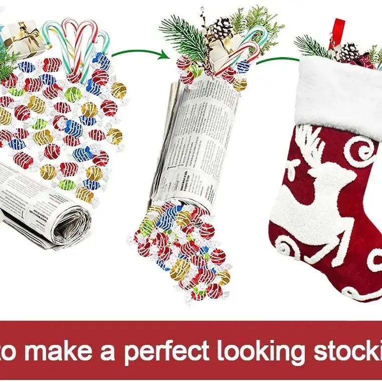 New Embroidered Deer Christmas Socks Gift Bag - Image 7