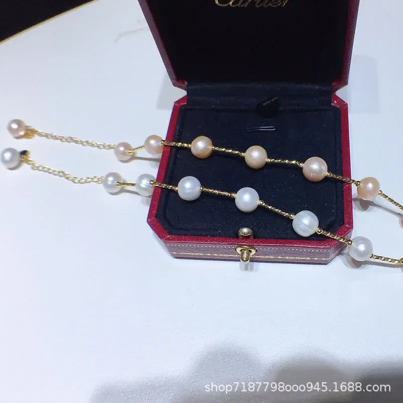 Pearl Bracelet for Women, Gold Plated, Adjustable, Elegant - Image 5